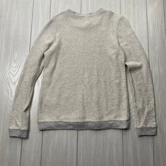 Dolan Anthropologie Women's Silver & White Crewneck Pullover Sweater Size Small - Picture 4 of 10